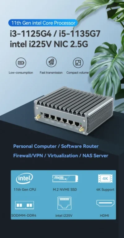 Fanless Mini PC i5-1135G7 